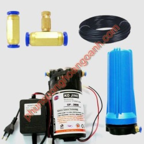 Bộ máy phun sương bơm rời 10 đầu phun đế đồng BH 12 THÁNG